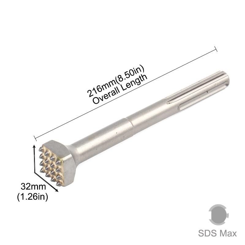 1 szt. Stop Point Groove Gouge Flat Round SDS Max Dłuto Elektryczne Wiertła Młotowe Narzędzia Murarskie Do Kamiennej Ściany Powierzchni Cementowej(16 Teeth(Square))