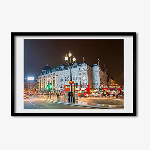 Cadre MDF 60x40 cm avec tableau photo Londres de nuit pour affiche
