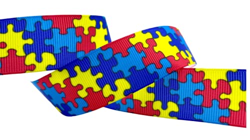 Autism Ribbon. 5 Yards 7/8