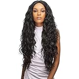 Style Plus Human Hair Blend Lace Front Wig Cross Part Lace Curly [Vixen Lace Front Wig] (T4/27/613)