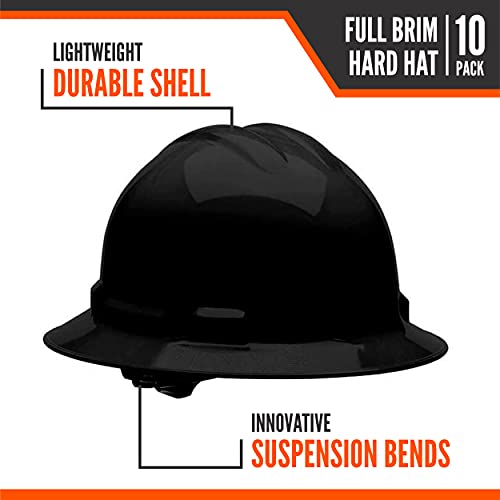 Malta Dynamics Made In Us Full Brim Hard Hat, Osha/Ansi Compliant, Black #TOP2
