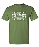 The Goozler GEM Saloon Security - Deadwood swearengen Wild west Tee Shirt T-Shirt, M, Army