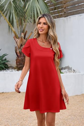 Image of Valiamcep Women's 2026 Summer Sleeveless Mini Dress Casual Square Neck Slim Fit Cocktail Party Short Dresses