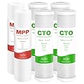 SimPure 1-3 Stage Reverse Osmosis Water Filter Replacement Set, Compatible with APEC Essence & Ultimate Series, 2 Sets Pre-Filter for ROES-50, ROES-PH75, RO-90, RO-PERM & Most 10" Water Filter Systems