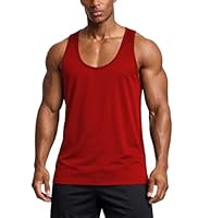Herren Sport Tanktop Muskelshirt Atmungsaktiv Schnelltrocknend Gym Fitness Ärmellos Shirt Bodybuilding Training Laufshirt Slim Fit Racerback Rot M