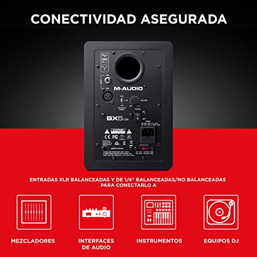 Miniatura 4 de M-Audio Bx5 D3 Pair Par De Monitores De Estudio, Altavoces Activos Bidireccionales, 100 W Cable Stagg Stc3cmxm, Cable Rca A Xlr, Macho, 3 M