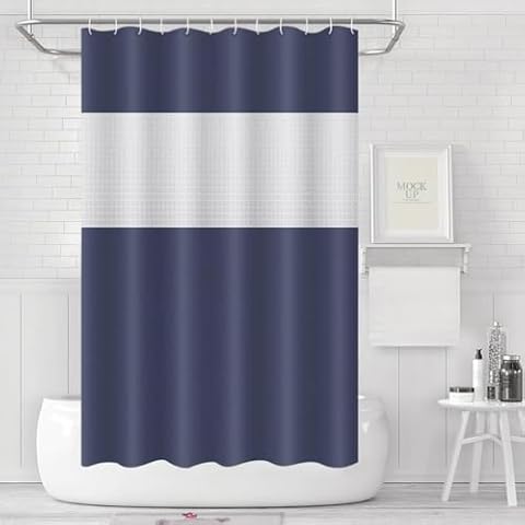 timecity Blue PEVA Shower Curtain Set Cover