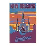 Vintage Reiseposter Louisiana New Orleans Leinwand Kunst 