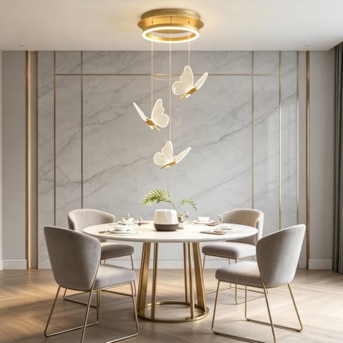 Lampe Suspendue LED Papillon pour Illuminer Votre Table À Manger
