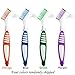 Yeetandoo Random Color Premium Dual-Sided Denture Cleaning Brush with Multi-Layered Soft Bristles and Rubber Anti-Slip Handle - Portable False Teeth Cleaning Tool for Efficient Denture Care (1)