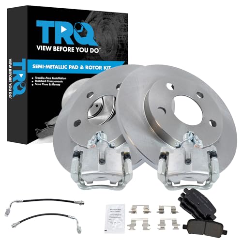 Image of TRQ Rear Brake Pad & Rotor Kit Semi-Metallic Compatible with 2011-2013 Chevrolet Impala 2014-2016 Impala Limited