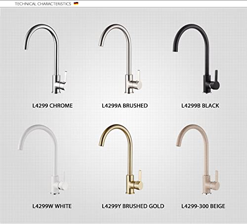 Rubinetto cucina Ledeme. Rubinetto miscelatore da