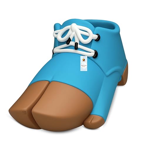 Image of Foodie Puppies Dog Squeaky Chew Latex Rubber Toy - (Blue Lace Leg) for Small to Medium Dogs & Puppies | Durable, Soft, Lace Design, Fetch & Chew Safe Play Toy | Reduce Separation Anxiety