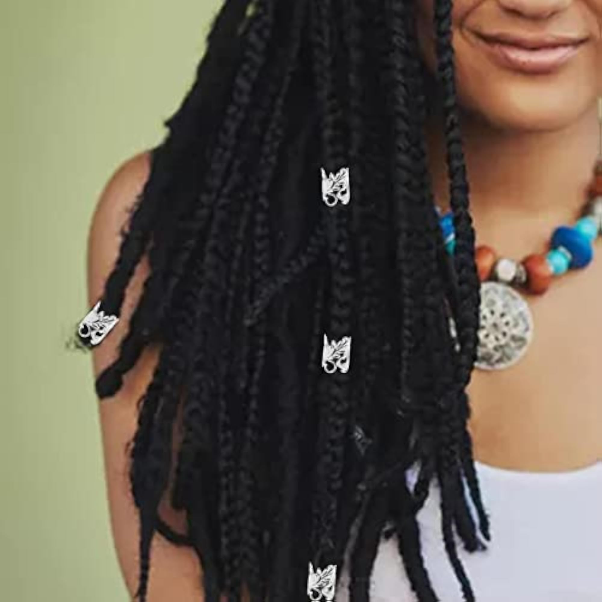 50X Dreadlocks Beads Hair Braiding Rings Clips Alloy