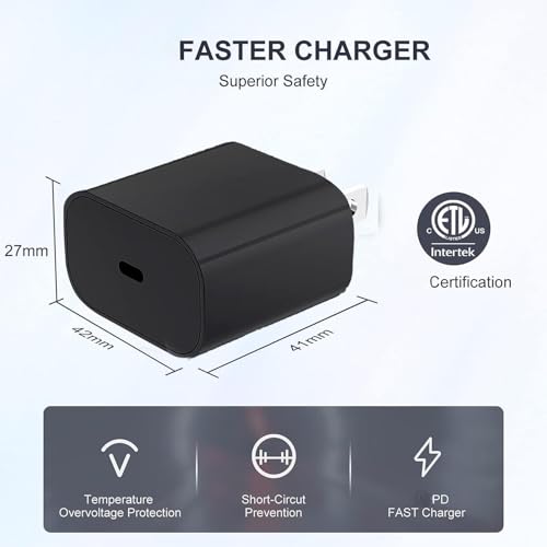 Image of iPhone Fast Charger,Type C Wall Charger Block Plug and 10ft USB C to Lightning Charging Cable Cord Long,Power Adapter Cube Brick Box for Apple iPhone 14 Pro Max /14 Plus /14 /13 /12 Mini /11 /XS Max /XR /iPad