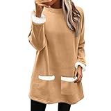 Design : sweats en polaire pour femmes, sweatshirts surdimensionnés pour femmes, pré-rétréci, coupe ample, col rond et sweats longs amples qui peuvent parfaitement couvrir la plupart des morphologies.