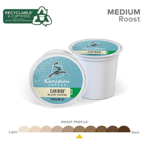 Image of Caribou Coffee Caribou Blend Decaf Keurig Single-Serve K-Cup Pods, Medium Roast Coffee, 96 Count (Pack of 4)