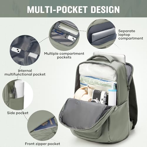 Travel Backpack with 2 Pack Vacuum Bags and Hand Pump, Personal item Backpacks Vacuum Storage Bags for Women Men, Travel Essentials Space Saving Compression Bag for Backpack,Luggage,Suitcase, Green4