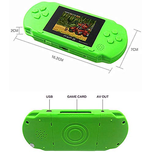 Livoty Playstation Kids Handheld Game Console Portable Gaming System 16 Bit Classic Game Console LCD Game Player (Green)