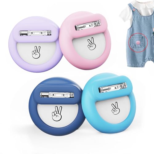 Air Tag Holder for Kids (4 Pack), Hidden GPS Tracker Case with Invisible Pin for Airtag, Silicone Protective Cover for Toddlers, Children, Elderly,...