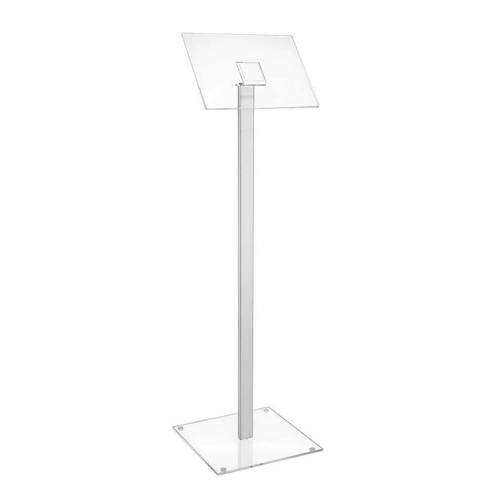 Zeigis DIN A4 Boden- Infoständer im Querformat/Infodisplay Bodenständer | Diskretionsständer, Einfacher Blattwechsel, Schlicte modern Optik, mit Acryltasche und Acrylfuss, 90cm hoch
