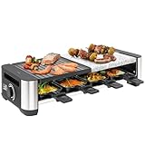 Plaque de cuisson réversible 2 en 1 : surface de cuisson nervurée et face teppanyaki plate pour une cuisson polyvalente.