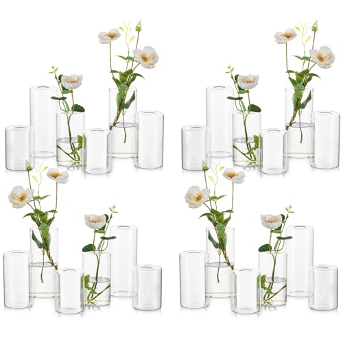 Petits vases à bourgeons en verre transparent pour mini bouquet et centre de table - 2