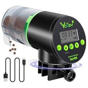 Ycozy Automatic Fish Feeder Rechargeable Auto Fish Feeder for Aquarium/Fish Tank Fish Vacation Feeder Fish Food Automatic Dispenser | Navi-EVS