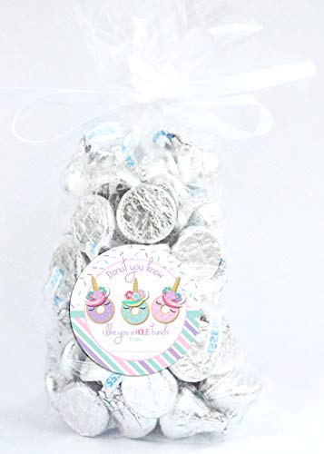 Magically Sweet Donut Unicorn Valentine Party Favor Sticker Labels For Girls, 40 2" Party Circle Stickers By Amandacreation, Great For Classroom Valentines, Envelope Seals, Gifts & Treats #TOP3