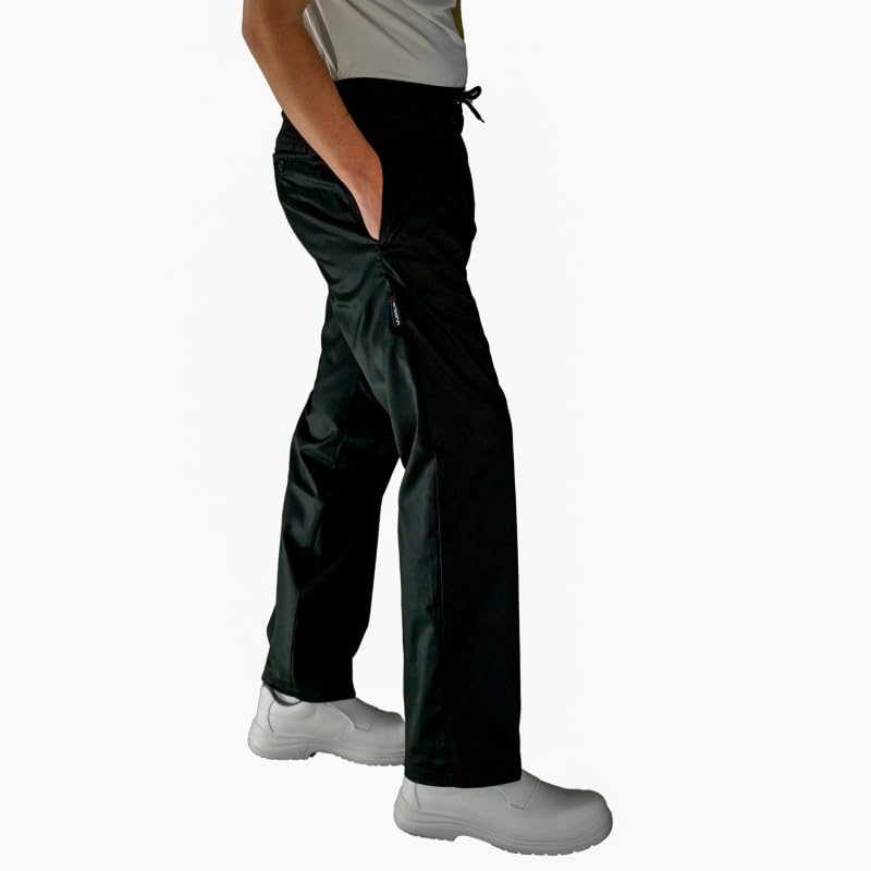 Carbonn - Pantalon de Cuisine Noir élastiqué