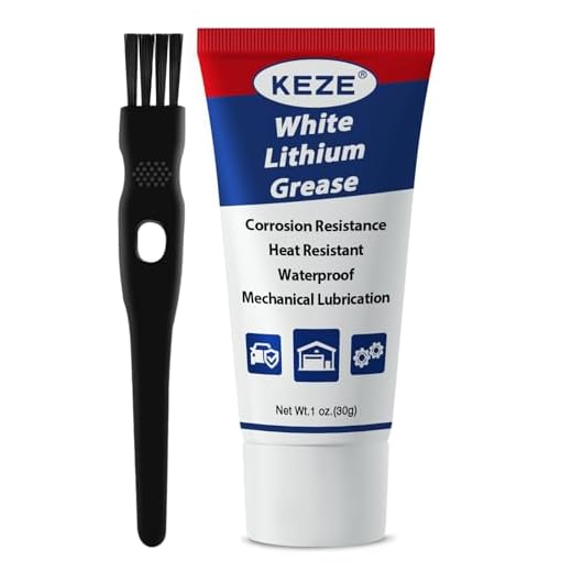 Keze White Lithium Grease Tube Automotive Grasa De Litio Car Door Grease with Brush NLGI 2 Rust Corrosion Waterproof for Hinges, Bearings, Gears, Bike and Garage Doors, Sliding Track,1oz-1 Pack