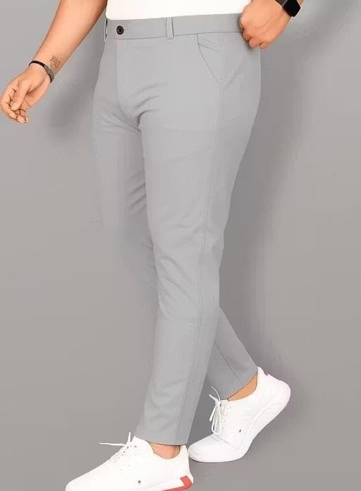 Image of Men's Blend Designer Formal Trousers - Trending Smart Fit Office Pants | Elastic Waistband