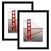 Frametory, Set of Two 11x14 Black Picture Frame - Made to Display Pictures 8x10 Photo with Ivory Color Mat - Wide Molding - Preinstalled Wall Mounting Hardware (11x14, Set of 2, Black)