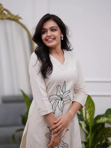 Image of FABNEX Kurta Set for Women | Women Printed Kurti Set | V Neck Straight Kurta with Pant | Ethnic Ladies Wear | Stylish Daily Outfit | Comfortable Suit | Party Dress Apparel (K-263-264)