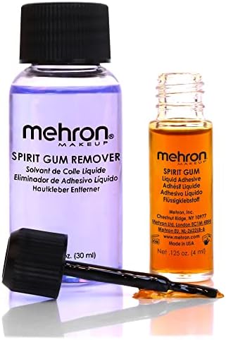 Spirit Gum Kleber + Entferner Set – Für SFX Make-up, Halloween, Karneval & Theater (13ml + 30ml)