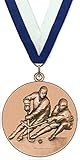 Emblemarket - Medaille aus Metall - Hockey - Farbe Bronze - 6,4 cm - Inklusive Band Ihrer Wahl