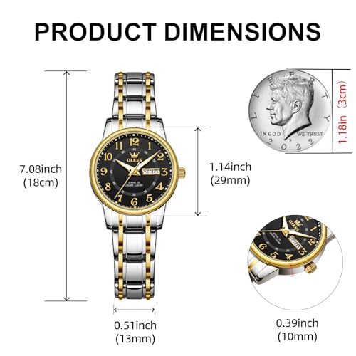 Image of OLEVS Watch Women Silver Stainless Steel Dress Analog Luminous Watch