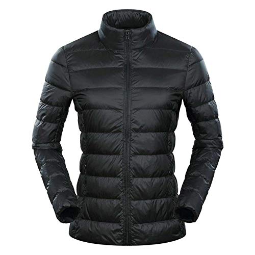 Women's Packable Puffer Down Jacket II Lightweight Full-Zip Water-Resistant Collar Short Coat