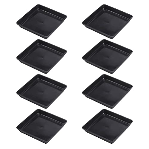 Yardwe 8Pcs Plastic Square Plant Saucer, 12CM Flower Pot Tray Bonsai Tray Durable Square Planter Saucer for Indoor Garden Balcony Use