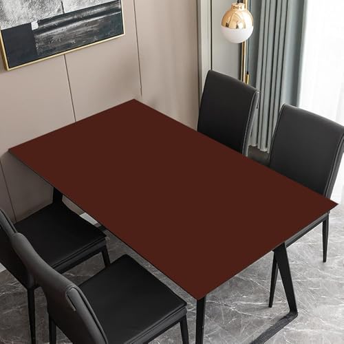 Image of Qlarity Covers Dining Table Cover 6 Seater, 8 Seater | Reversible PU Leather Water Resistant Table Cover | Customised Sizes (Black) (Brown, 36 X 60 inch)