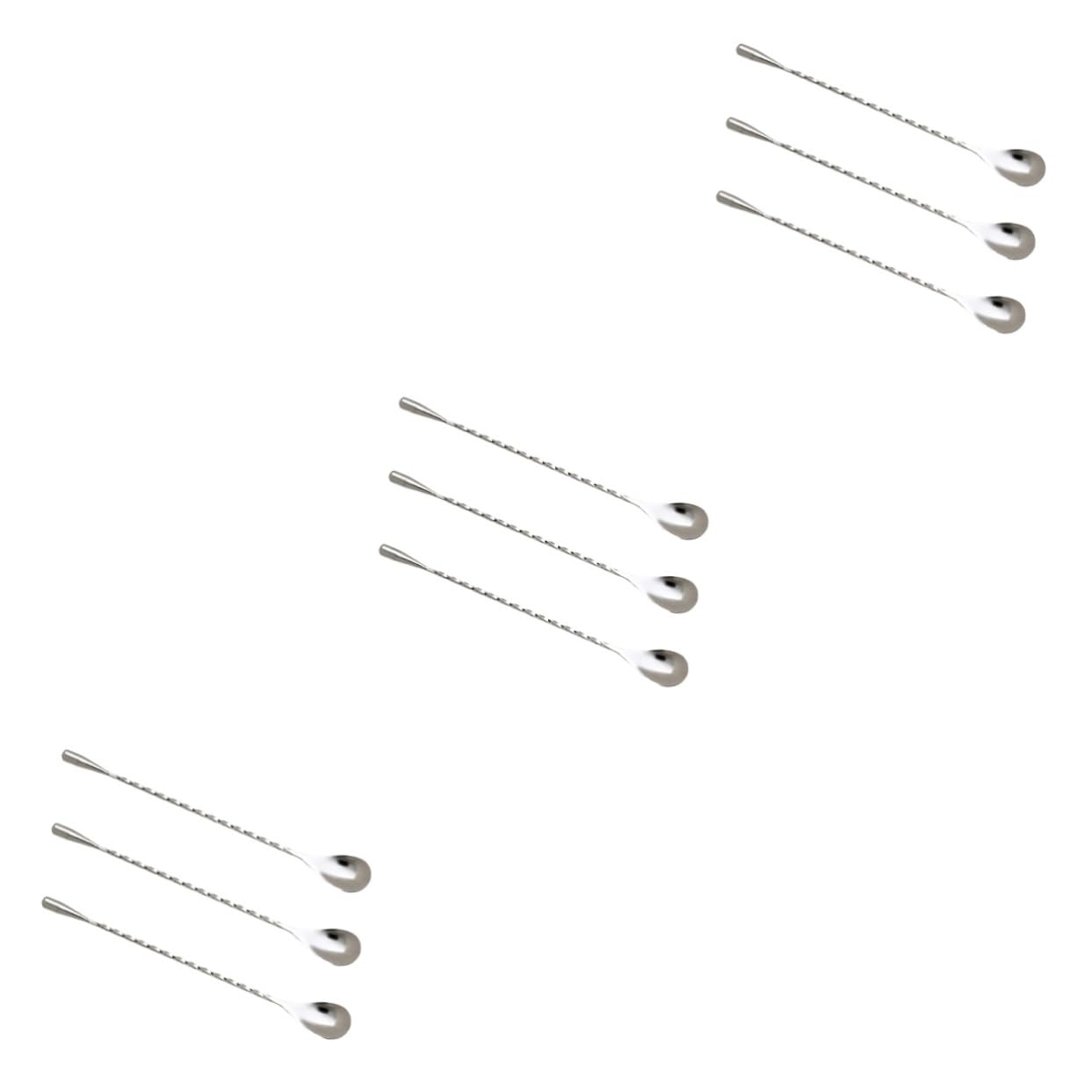 TOPBATHY 9 Piezas cuchara de coctel cucharas mezcladoras para beber palitos para bebidas palillos tiki cuchara para mezclar bebida de cafe cóctel cuchara de barra espiral