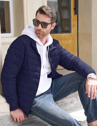 CRYSULLY Men's Puffer Jacket Full Zip Warm Jacket Windproof Water Resist Jackets Winter Insulated Coat3