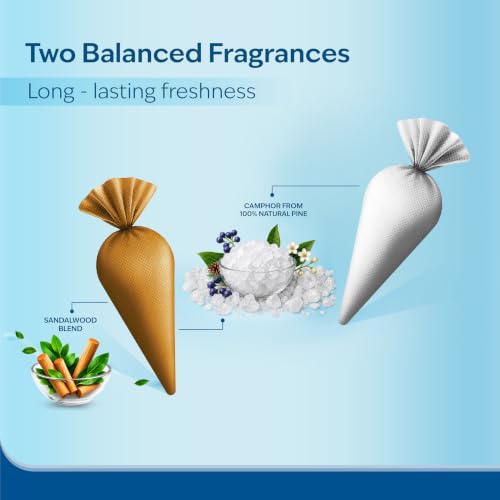 Image of CamPure Camphor Cone (1 Sandalwood + 1 Bhimseni) Pack Of 2-100% Organic | Air Freshener For Car, Wardrobe, Office Cabin's, Drawers, Travel Bag & Bathroom
