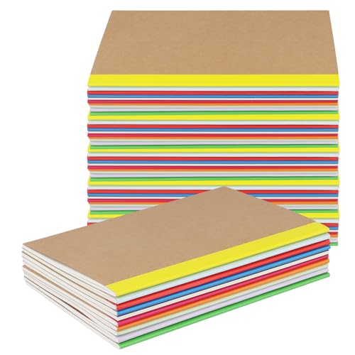 Carnet de notes A5 contre la panne d'inspiration, lot de 60 cahiers kraft colorés