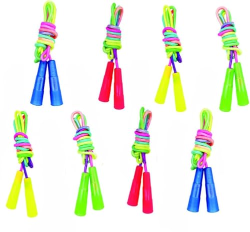 8 peças saltar para crianças, 2 m desportivo ajustável, corda de saltar para crianças, grupos para saltar a corda, corda de saltar arco cinzento para vários jogos