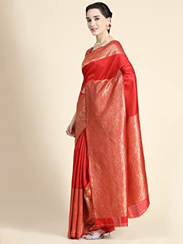 Image of Avantika Fashion Women's Classy Kanjivaram Soft Lichi Silk Banarasi Saree With Blouse Piece