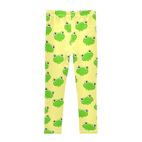 Girls Leggings Size 4T Cartoon Frog Yellow Soft Stretchy Pants Breathable Girl Clothes for Workout Dance2