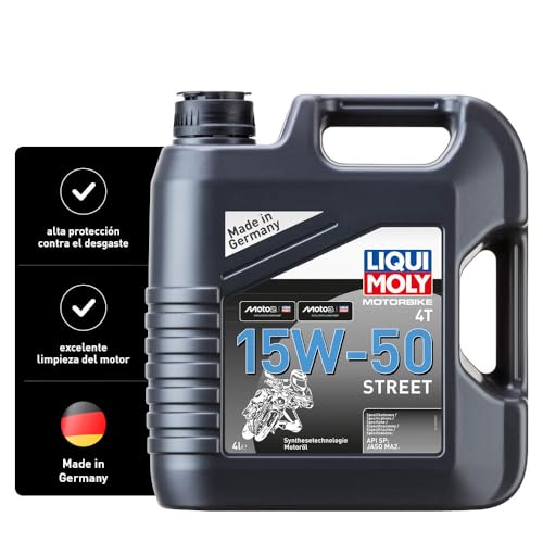 LIQUI MOLY Motorbike 4T 15W-50 Street | 4 L | Tecnología de síntesis de motocicletas Aceite del motor | 1689