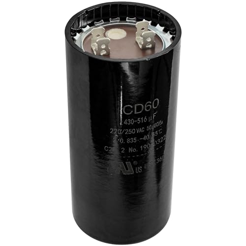 430-516 uf 430/516 MFD 110-125 VAC ±20% Volts Round Start Capacitor by Canamax - Compatible with Single-Phase Electric Motors, AC Motors Starting or Pool Pump or Well Pump