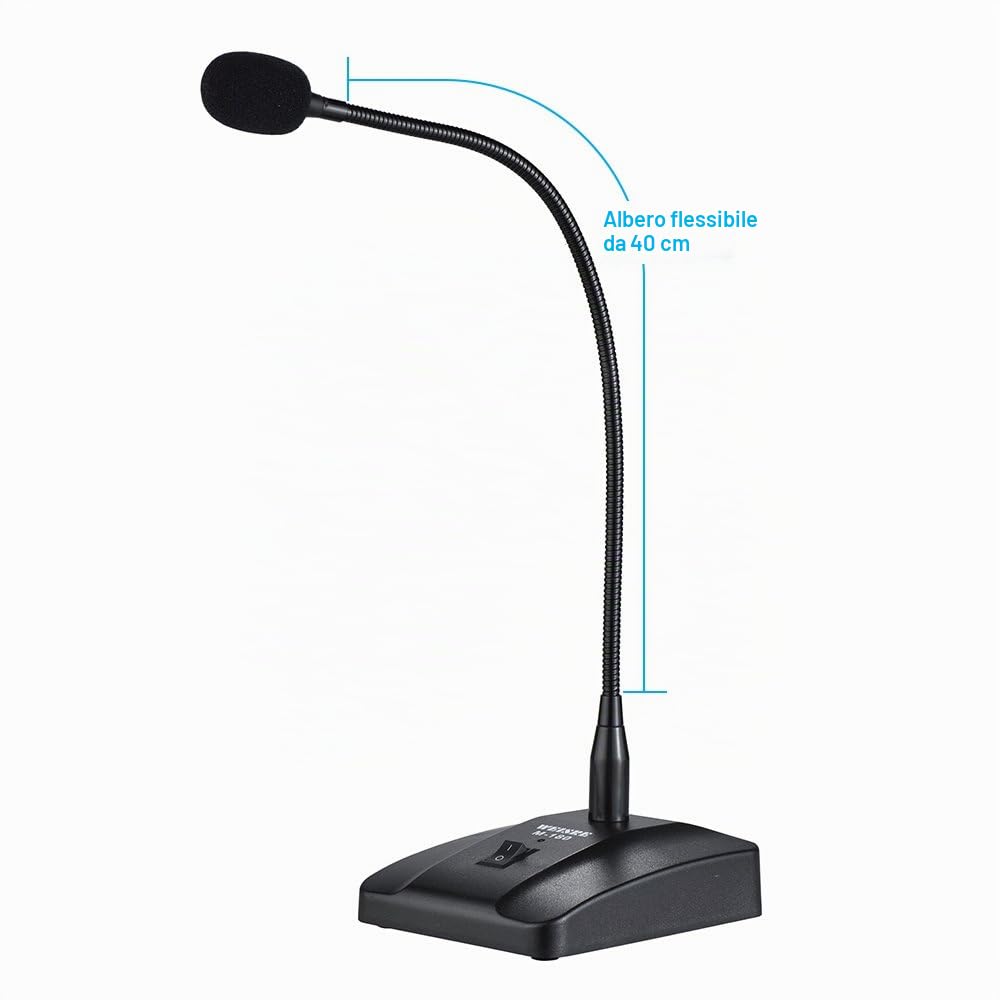 Btuty Microfono a Condensatore Cardioide Cablato con Cavo Staccabile da 3 m XLR a 1/4" per Conferenze e Trasmissioni